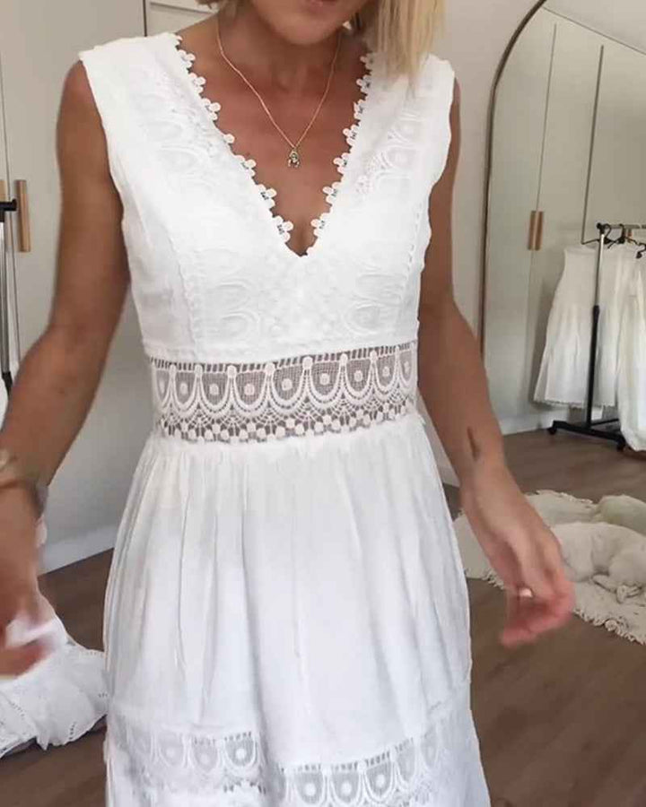 Circe - Kant Camisole Jurk met V-hals