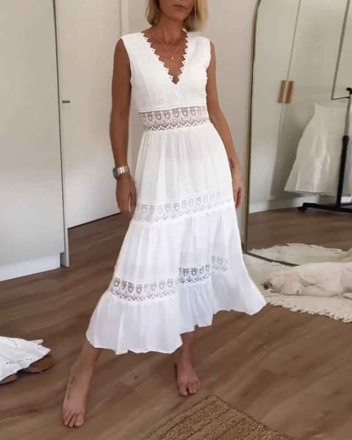 Circe - Kant Camisole Jurk met V-hals