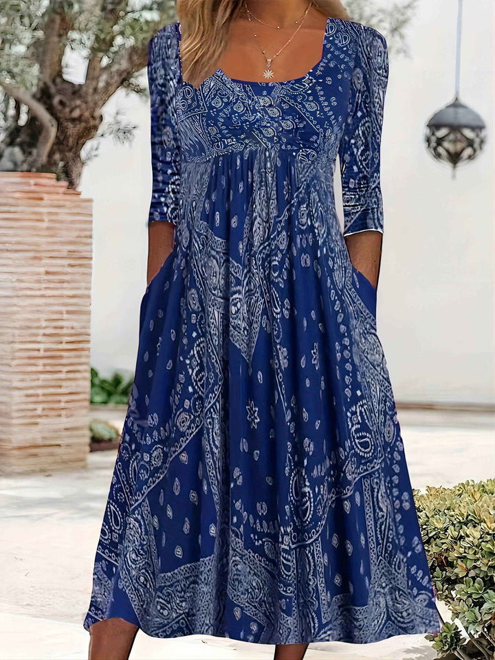 ELOWEN | MIDI JURK MET LANGE MOUWEN CASUAL
